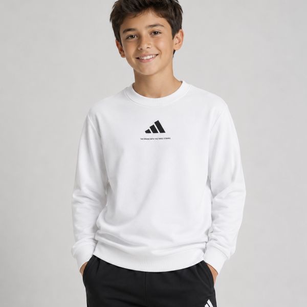adidas Slogan Fleece Boys Sweatshirt